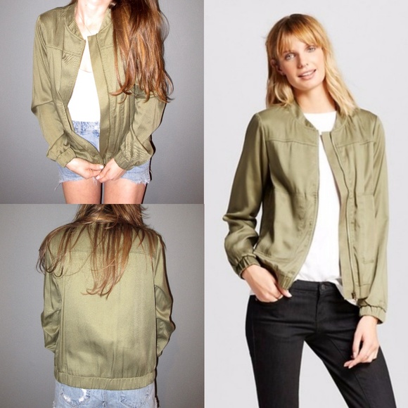 BOMBER JACKET//OLIVE GREEN - Picture 1 of 8